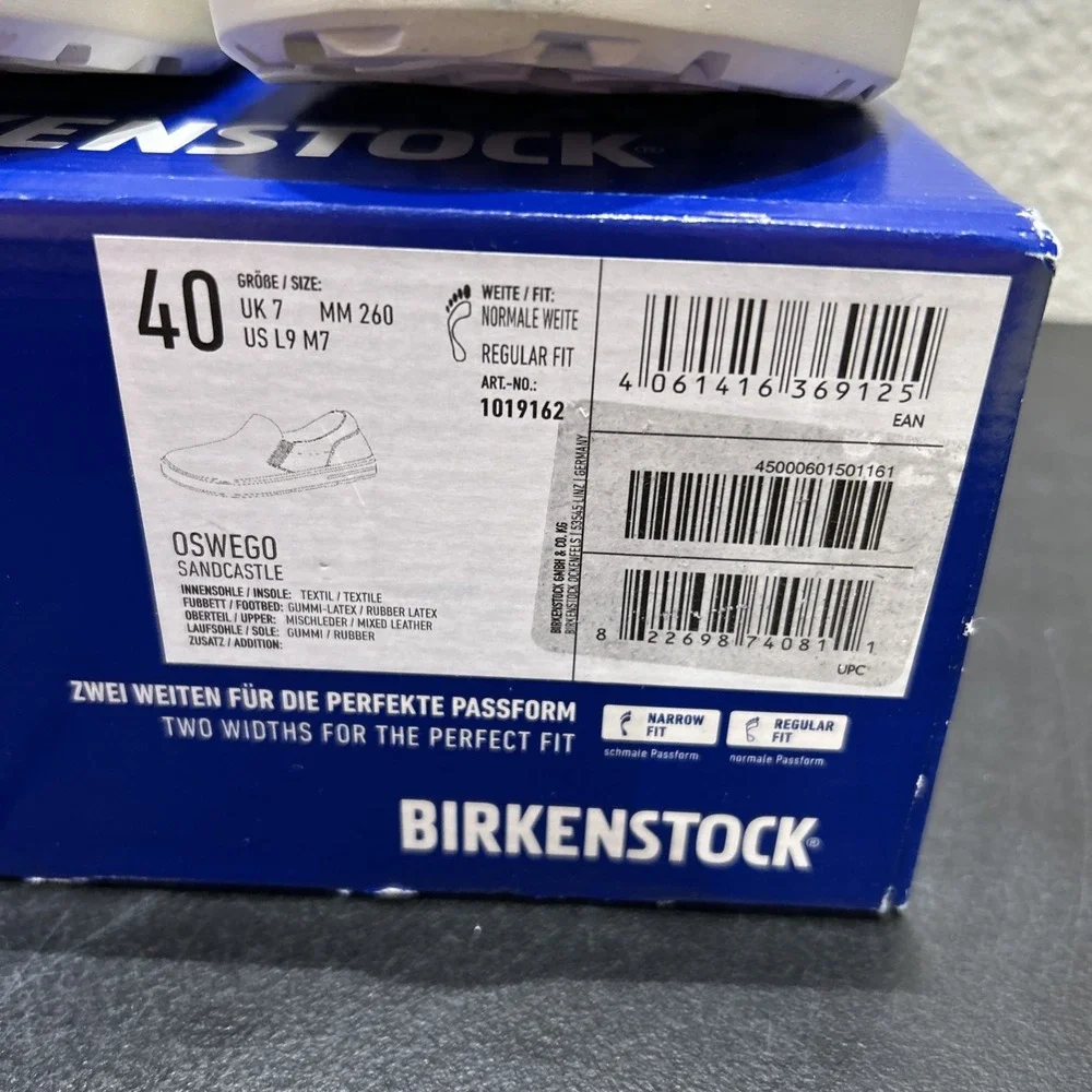 Birkenstock Oswego Textile Suede Sandcastle EU 40 US L9 M7 Womens Mens